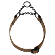 Biothane Adjustable Halsband mit Durchzugskette braun