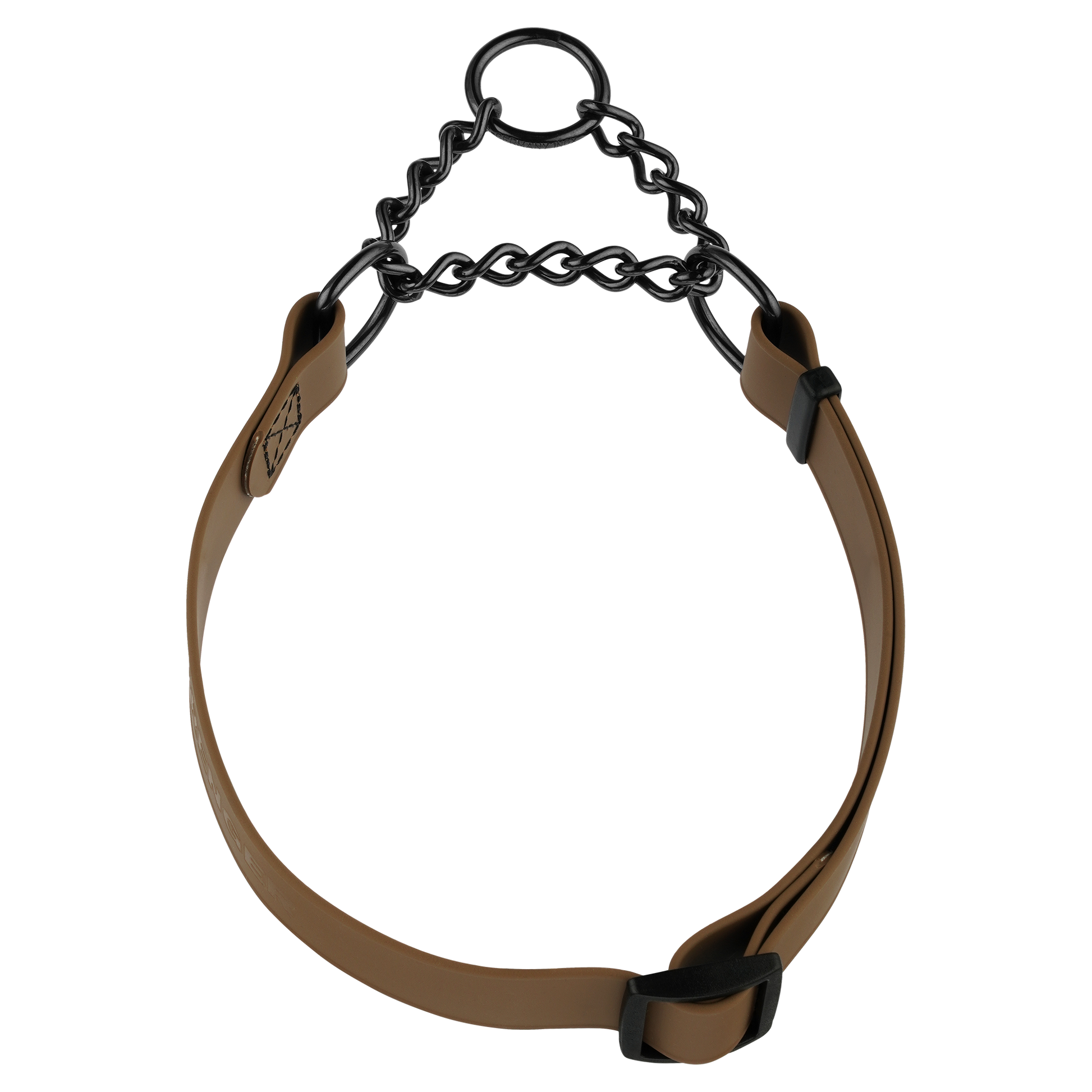 Biothane Adjustable Halsband mit Durchzugskette braun