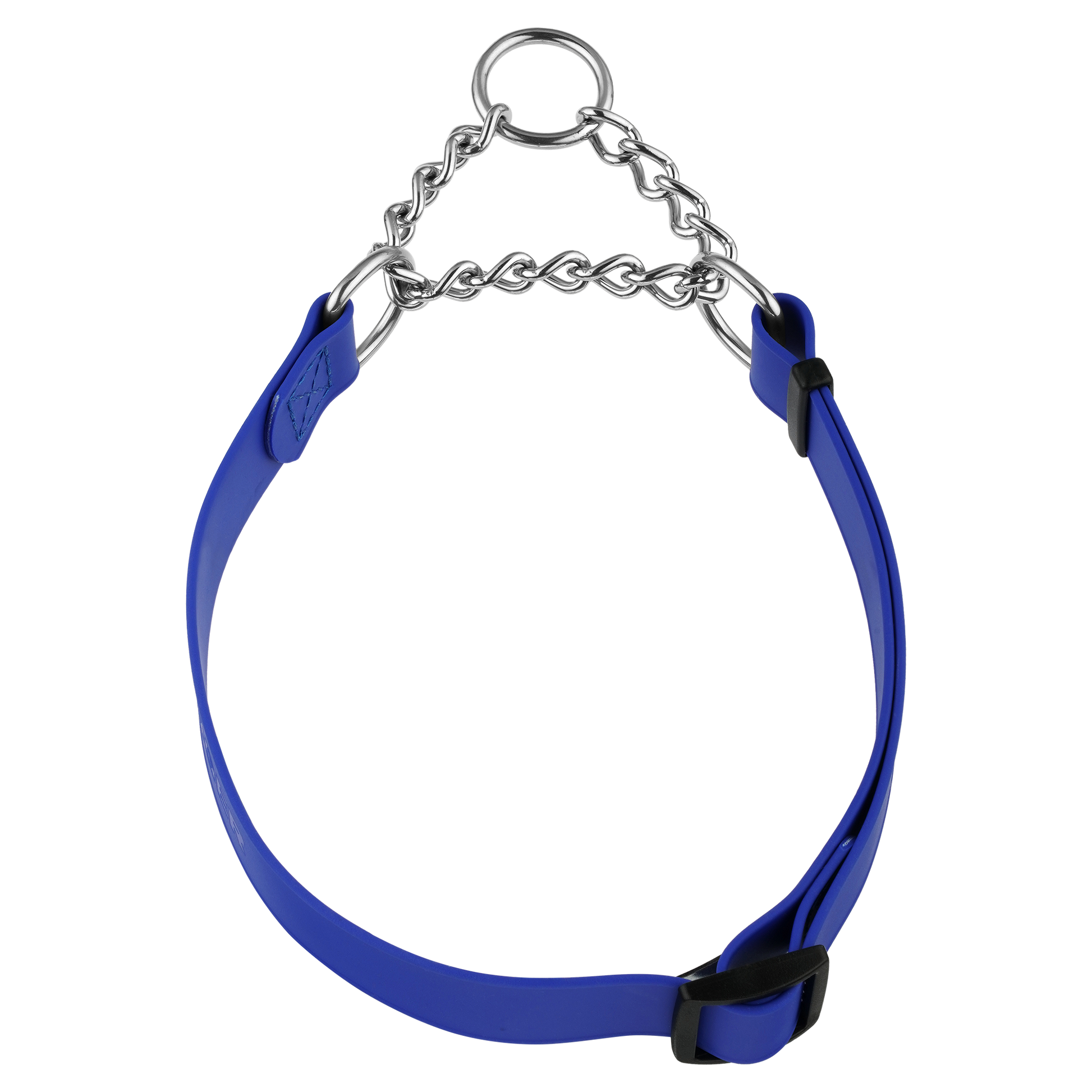 Biothane Adjustable Halsband mit Durchzugskette blau