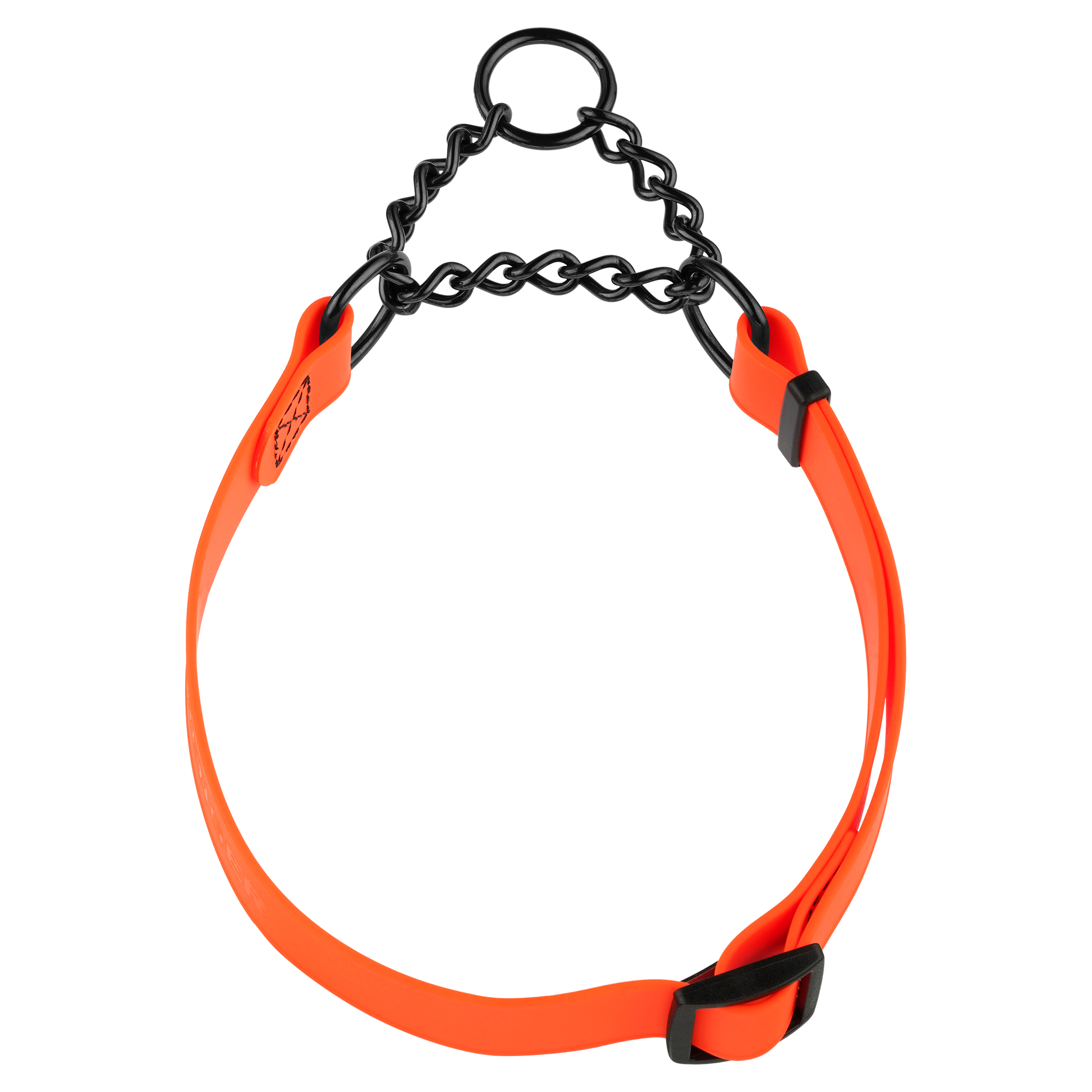 Biothane Adjustable Halsband mit Durchzugskette orange