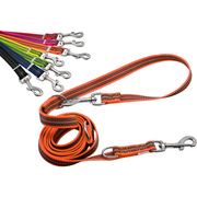 3-fach verstellbare gummierte Hundeleine orange