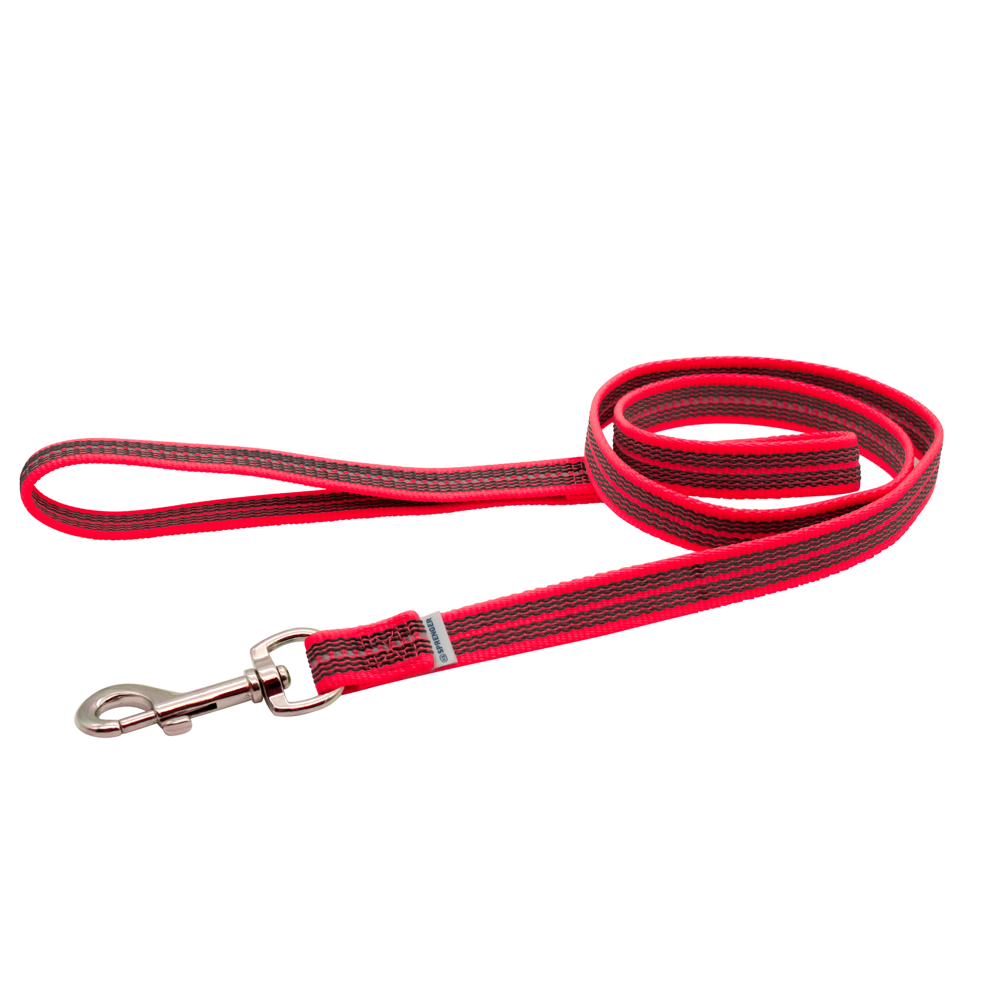 rote gummierte Leine mit Handschlaufe