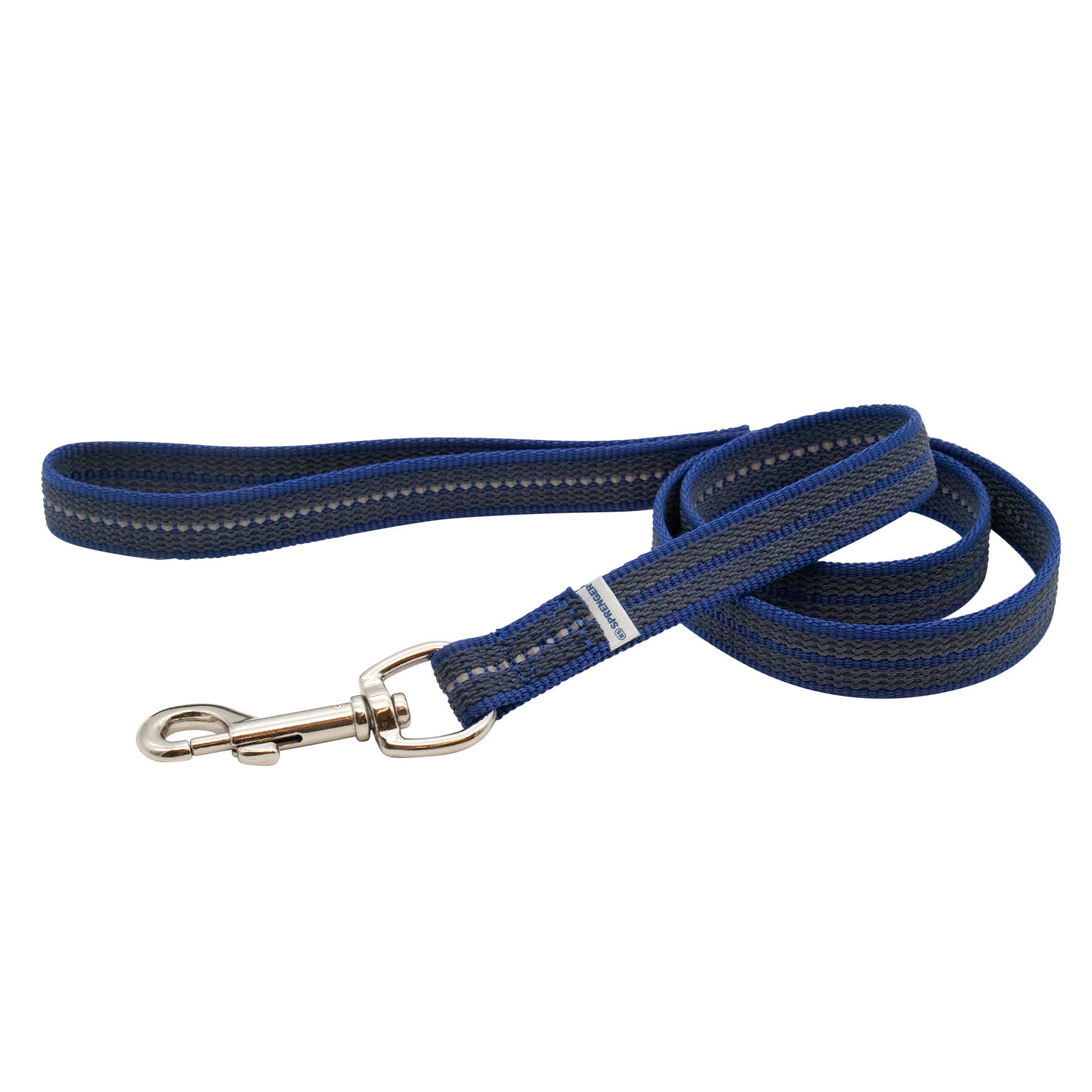 blaue gummierte Hundeleine mit Handschlaufe