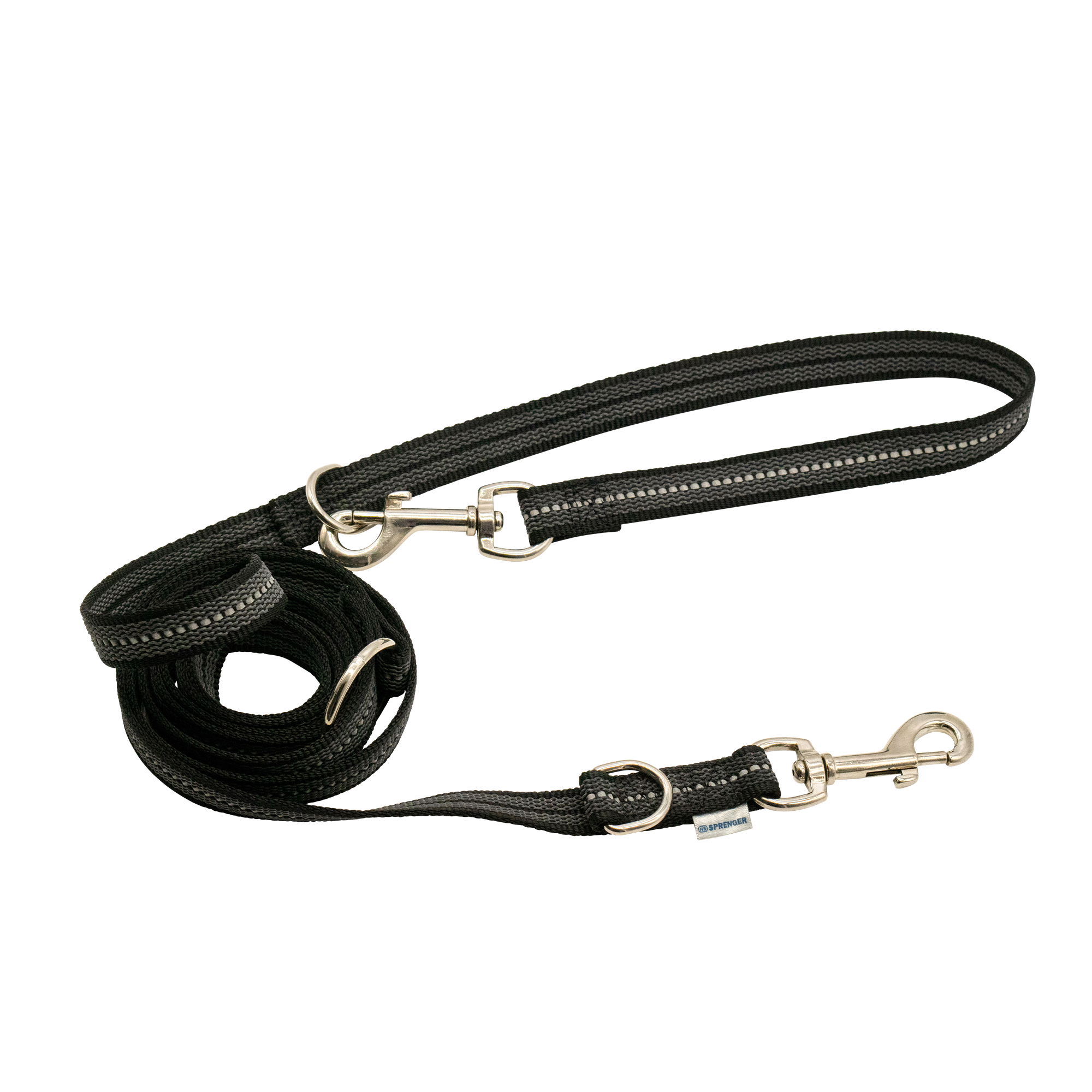 Rubberized leash - 3-times adjustable