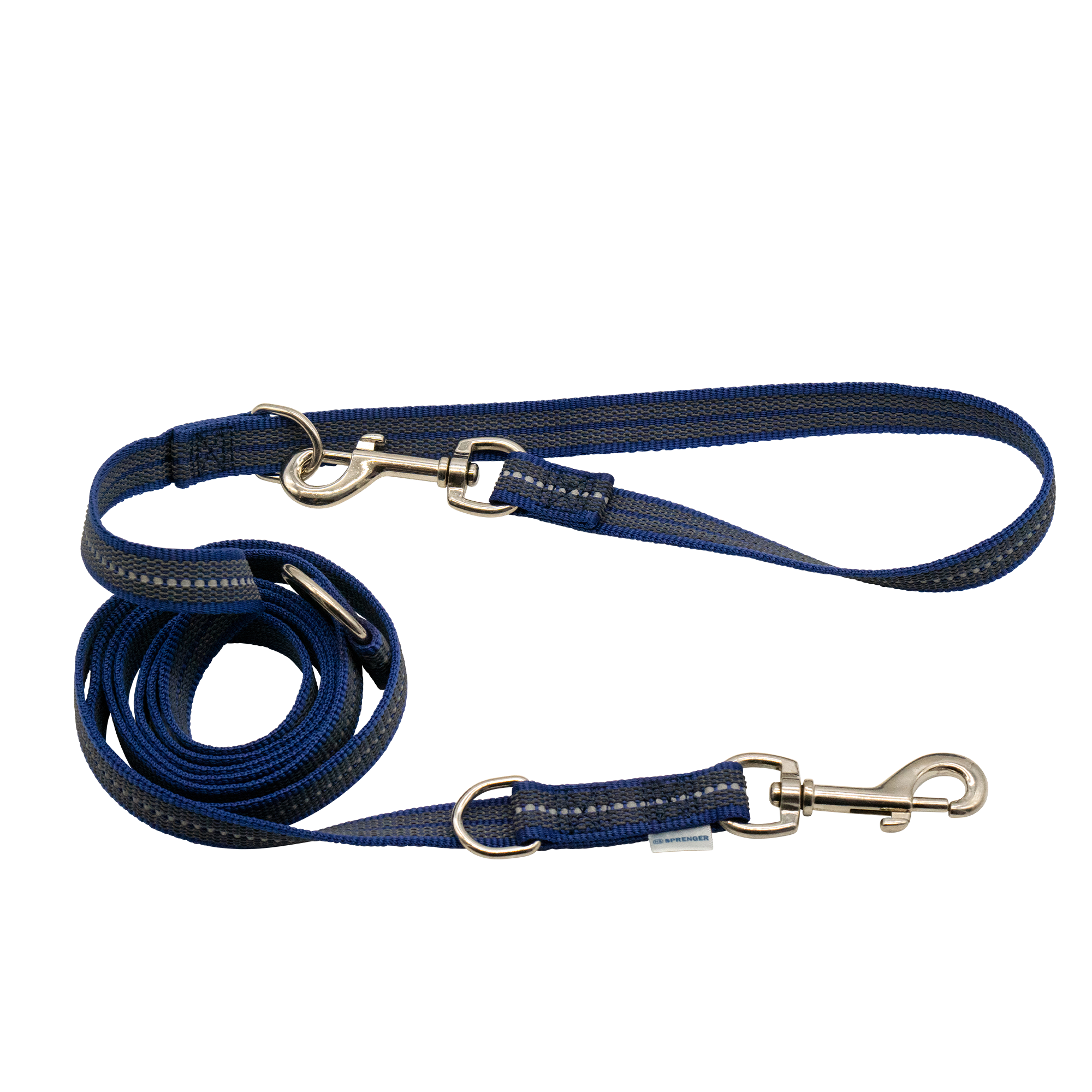 Rubberized leash - 3-times adjustable