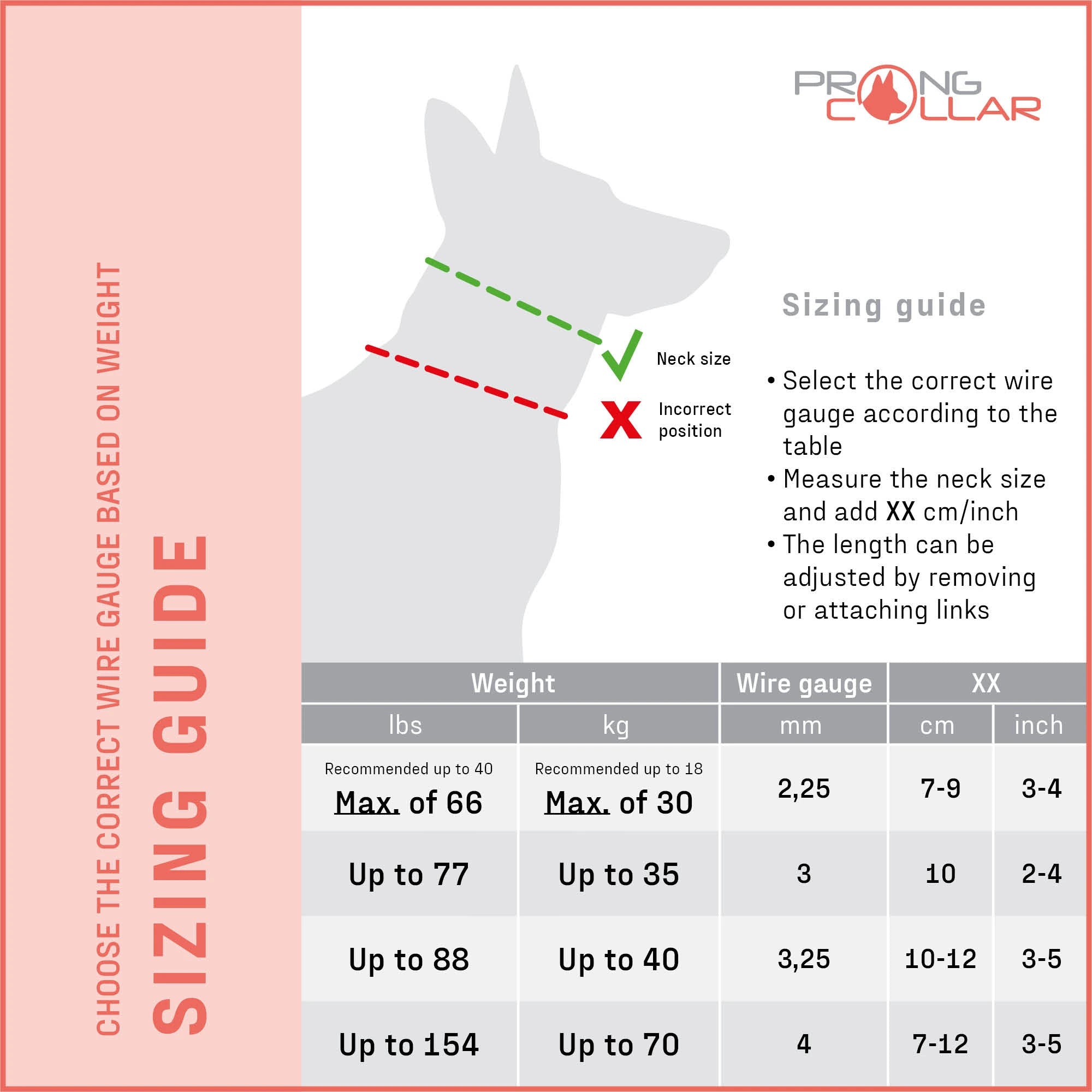 Prong collar fit guide online